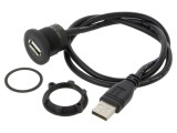 Cablu adaptor USB 2.0 ONPOW USB A soclu la USB A mufă 0,6m USB-19C-BK