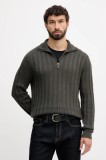 Armani Exchange pulover din amestec de l&acirc;nă culoarea verde, cu turtleneck, XM001332 AF13776