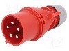 Conector alimentare AC, IEC 60309, IP44, 32A, 400V AC, 5 pini, PCE - 025-6V