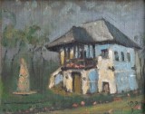 Cumpara ieftin Constantin NICOLIN-&quot;Casa Anton Pann&quot;, R&acirc;mnicu V&acirc;lcea, pictură (1996), Peisaje, Ulei, Impresionism