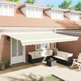 vidaXL Marchiză retractabilă manuală crem 500x300 cm
