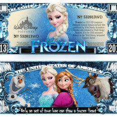 !!! SUA = FANTASY NOTE (TJ6) = DESENE ANIMATE : FROZEN - 2013 - UNC