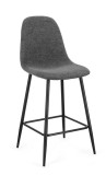 Cumpara ieftin Set 4 scaune bar textil gri otel negru Irelia 44x53x102h
