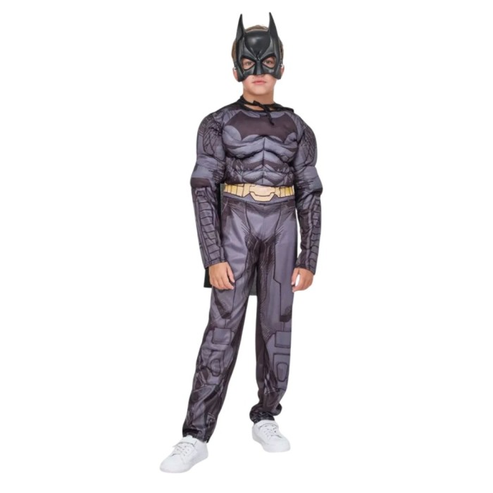 Costum Batman KidMania&reg; cu muschi si masca pentru copii 7-9 ani 120-130 cm