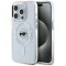 Husa MagSafe pentru Apple iPhone 15 Pro, Karl Lagerfeld, IML Metal Karl&#039;s Head, Alba