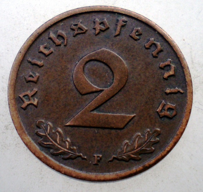 2.612 GERMANIA 2 REICHSPFENNIG 1937 F