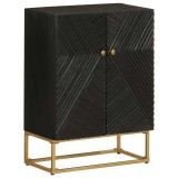 Cumpara ieftin Dulap, negru, 55x30x76 cm, lemn masiv de mango si fier