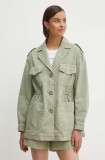 Pepe Jeans geacă din denim ANNIE femei, culoarea verde, de tranziție, PL402425