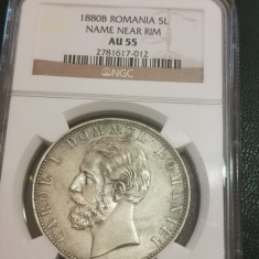 5 lei 1880 au 55 ngc foto