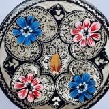 Farfurie decorativa cupru pictata si gravata manual