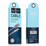 Hoco Knitted X2 Cablu de date USB 2.0 la Lightning pentru Apple iPhone Culoare Gri, Lungime 1 Metru
