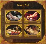 Timbre Straine 2018: Picturi Nuduri Celebre Sec. 19, Bloc MNH, Colectie Artă, Filatelie Tematică, Editie Limitata, Valoare Colectie