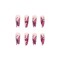 Set unghii false autoadezive tip press-on 24 de bucati fluturi roz si white ombre, Fluturi