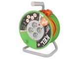 Prelungitor alimentare bobinat cu 4 prize PVC portocaliu 3x1mm2