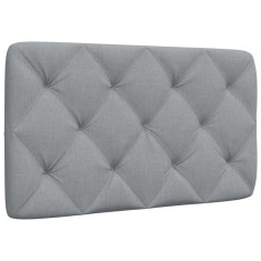 vidaXL Pernă tăblie de pat, gri deschis, 90 cm, material textil 4019198