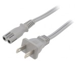 Cablu Alimentare 5m Gri 2x18AWG IEC C7 la NEMA 1-15 7A