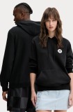 Converse bluză culoarea negru, cu glugă, uni, 10026983-A01