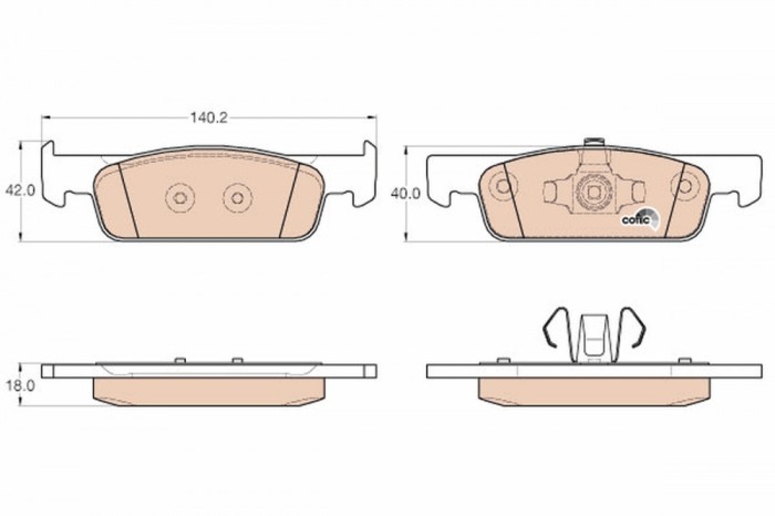 TRW GDB2016 COTEC set placute frana,frana disc