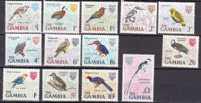 Gambia 1966 fauna pasari MI 210-222 MNH
