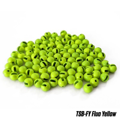 BILE TUNGSTEN SLOTTED BEADS 2.8MM FLUO YELLOW 10 buc/plic foto