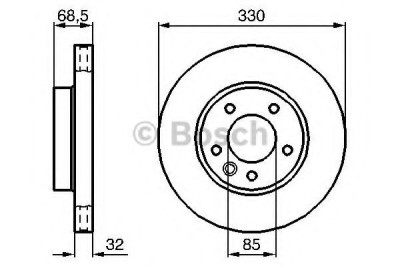 Disc frana PORSCHE CAYENNE (9PA, 955) (2002 - 2010) BOSCH 0 986 479 250 foto