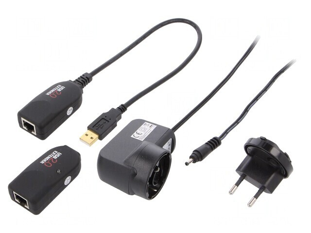 Extender USB 50m Negru USB 1.1/2.0