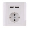 Priza ST cu alimentare 5V-2.1A 2xUSB, alb