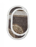 Set covoare pentru camera antiderapante cu model in nuante de maro 104x66, 83x57 cm, Home