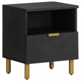 Noptiera Gossi neagra 40x33x46 cm, lemn prelucrat cu sertar, depozitare moderna dormitor