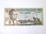Rara! Congo(Republica Democrata) 100 Francs 1962 in stare foarte buna,bancnota din imagini