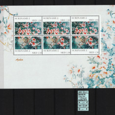 Timbre America de Sud, Surinam, 2011 | Flori, Azalea | Minisheet / Coliţă - MNH