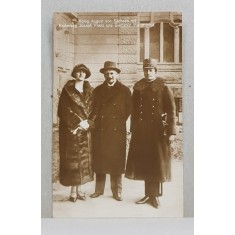 REGELE AUGUST von SACHSEN CU DUCELE MOSTENITOR FRANZ si SOTIA PAI MONICA , CARTE POSTALA ILUSTRATA , MONOCROMA, NECIRCULATA , PERIOADA INTERBELICA