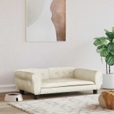 VidaXL Pat de c&acirc;ini, crem, 95x55x30 cm, catifea