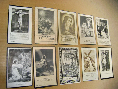 C82J-Semne carte religioase vechi litografice carton anii 1900 Franta Lot 10. foto