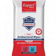 Servetele umede antibacteriene Clasic, 15 bucati, Expert Wipes