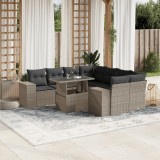 Gossi set canapele de gradina cu perne, 9 piese gri deschis poliratan