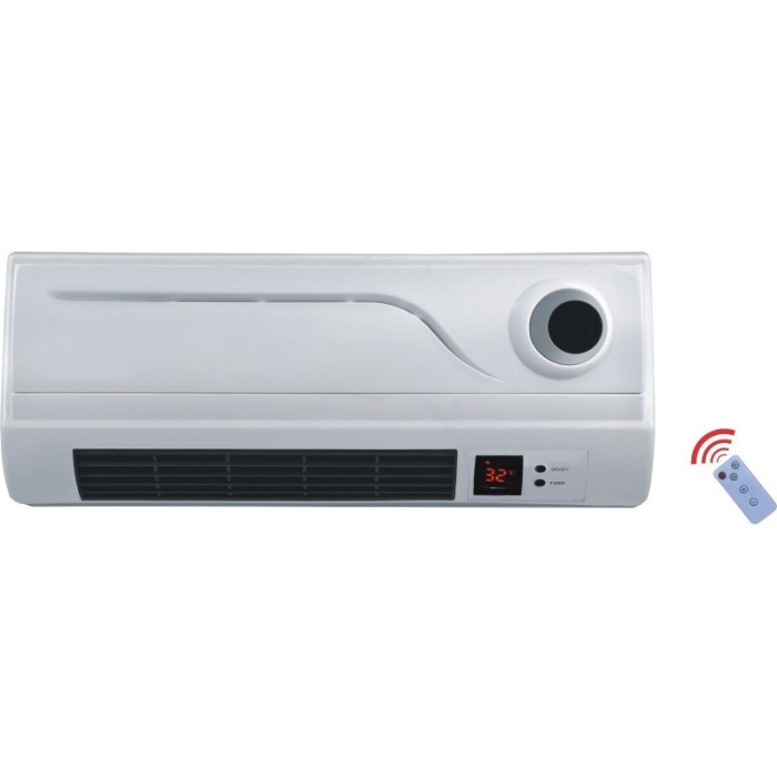 Aeroterma de perete Rosberg, 2000W, 3 trepte de caldura, termostat, timer 12 ore, telecomanda