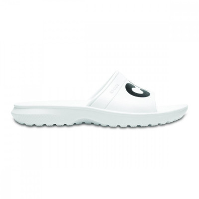 Papuci Crocs Classic Graphic Slide Alb - White/Black foto