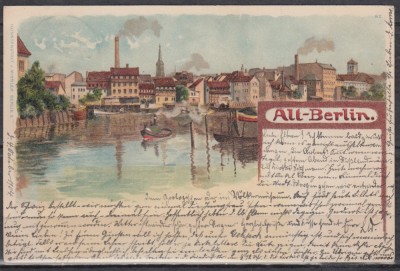 GERMANIA ALT - BERLIN LITOGRAFIE CIRCULATA 1904 foto
