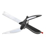 Cutit tip foarfeca pentru bucatarie, Clever Cutter, Inox, Negru/Gri