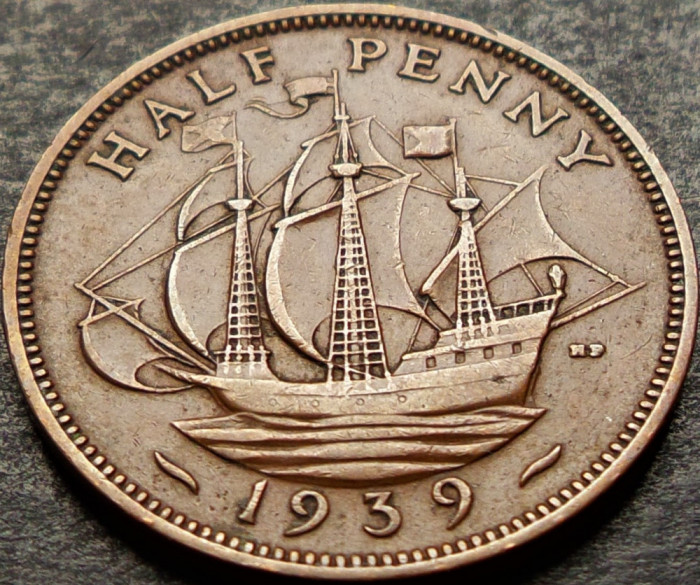 Moneda istorica HALF PENNY - Marea Britanie/ ANGLIA, anul 1939 * cod 5241