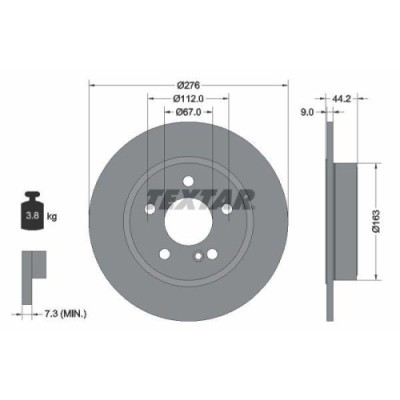 Set disc frana Mercedes Clasa A (W176) 06.12-05.18, B-Class Sports Tourer (W246 W242) 10.11-12.18, Cla Coupe (C117) 01.13-03.19, Spate, 276X9mm, plin foto