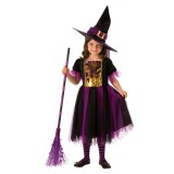 Cumpara ieftin Costum vrajitoare Purple KidMania&reg; pentru fete 5-6 ani 110-116 cm