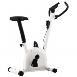 Bicicleta fitness cu curea de rezistenta, alb GartenMobel Dekor, vidaXL