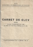 NI666 Carnet de elev pentru școlile elementare de 7 ani și medii de cultură generală (cl V-XI), 1960, RPR