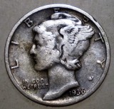 C.021 USA SUA MERCURY 1 ONE DIME 1936 ARGINT