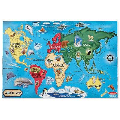 Puzzle de podea Harta Lumii World Map Melissa and Doug foto