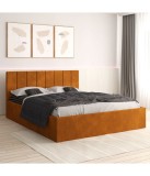 Pat Tapitat Sorin Caramiziu + Saltea Lux Ortopedica 160x200cm