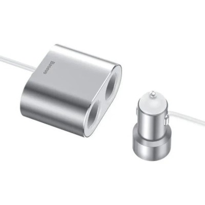 INCARCATOR auto Baseus High Efficiency, 2 x USB Output 5V/3.4A, 2 x bricheta auto, total output 96W, pt. bricheta auto, lungime cablu 60cm, negru CRDY foto