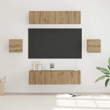 Set comodă TV 6 pcs stejar artizanal Mediu 30.5 x 30 x 30 cm